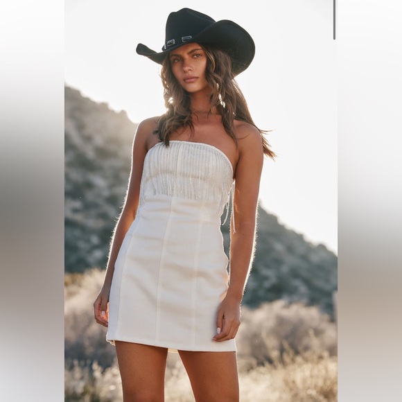 Strapless denim dress - Picture 1 of 3